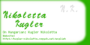 nikoletta kugler business card